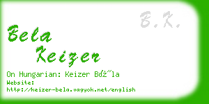 bela keizer business card